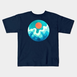 Tropical Day and Ocean Waves Art Kids T-Shirt